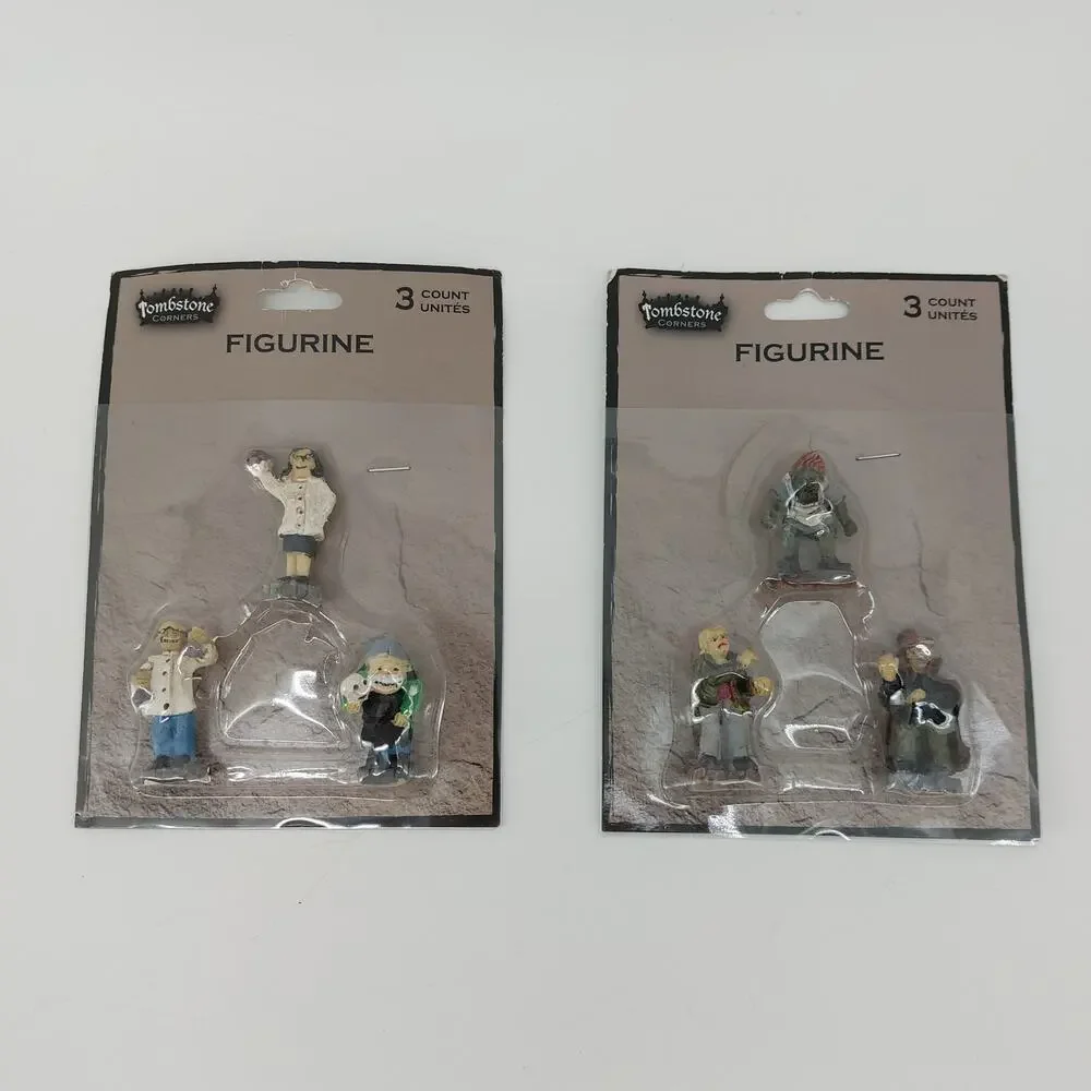 Tombstone Corners Halloween 3 Figures Monsters Scary